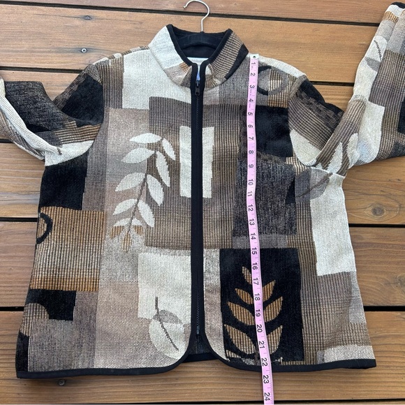 Coldwater Creek Fall zip up jacket petite Large leaf print 🍂 - Picture 10 of 12
